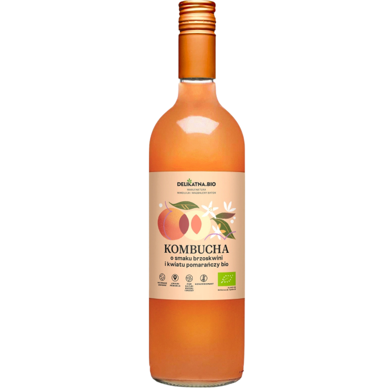 Kombucha brzoskwinia i kwiat pomarańczy